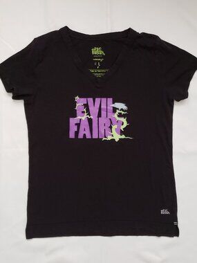 Raw Threads Evil Fairy size Large shirt goth black purple logo organic cotton